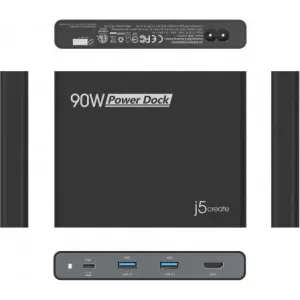 Док-станция j5create 90W Built-in USB-C Travel Dock (JCDP392) Док-станция j5create 90W Built-in USB-C Travel Dock (JCDP392)