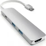 Док-станция Satechi Slim Aluminum Type-C Multi-Port Adapter with Type-C Charging Port Silver (ST-CMAS)