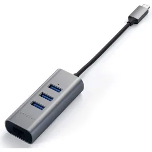 Адаптер Satechi Type-C 2-in-1 USB 3.0 Aluminum 3 Port Hub and Ethernet Port Grey (ST-TC2N1USB31AM) Адаптер Satechi Type-C 2-in-1 USB 3.0 Aluminum 3 Port Hub and Ethernet Port Grey (ST-TC2N1USB31AM)