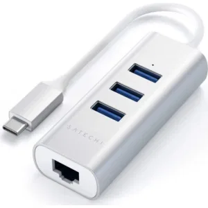 Адаптер Satechi Type-C 2-in-1 USB 3.0 Aluminum 3 Port Hub and Ethernet Port Silver (ST-TC2N1USB31AS) Адаптер Satechi Type-C 2-in-1 USB 3.0 Aluminum 3 Port Hub and Ethernet Port Silver (ST-TC2N1USB31AS)