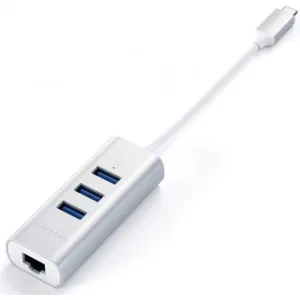 Адаптер Satechi Type-C 2-in-1 USB 3.0 Aluminum 3 Port Hub and Ethernet Port Silver (ST-TC2N1USB31AS) Адаптер Satechi Type-C 2-in-1 USB 3.0 Aluminum 3 Port Hub and Ethernet Port Silver (ST-TC2N1USB31AS)