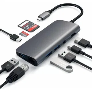 Док-станция Satechi Aluminum Type-C Multimedia Adapter Grey (ST-TCMM8PAM) Док-станция Satechi Aluminum Type-C Multimedia Adapter Grey (ST-TCMM8PAM)