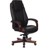 Кресло руководителя Бюрократ T-9923WALNUT черный кожа крестовина металл/дерево